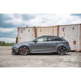 Накладки сплиттеры на пороги на Audi RS3 8V Sportback